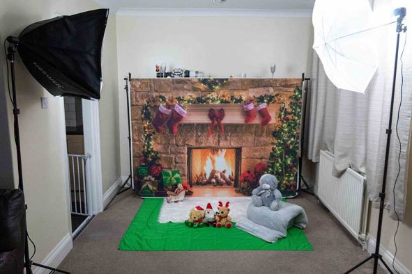 About us. Home Christmas scene set up